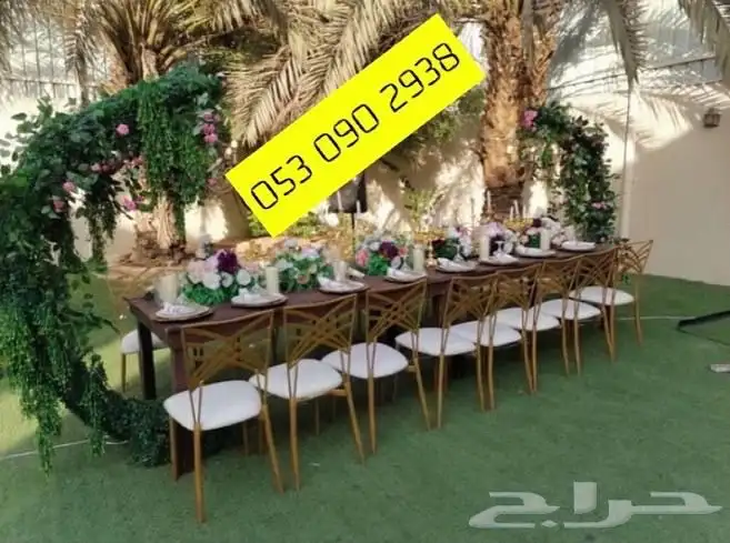 بوفيه مفتوح 5سخانات 3 سلطات ومقبلات صحون ملاعق شوك خبز 21