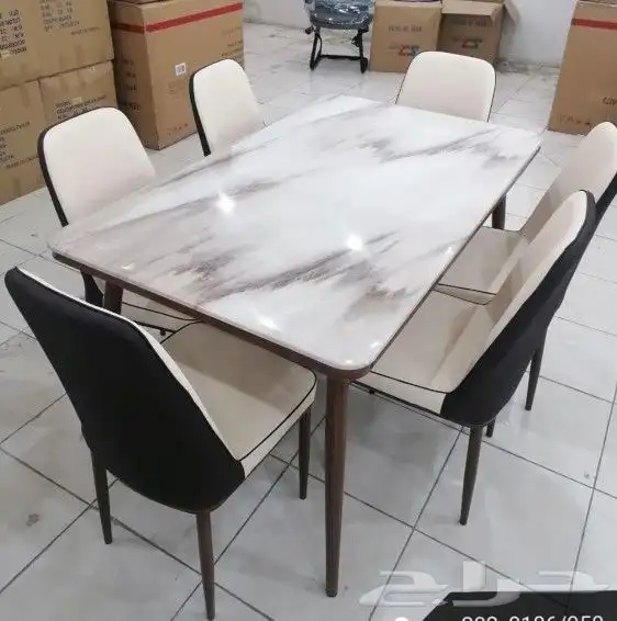 طاولات منزليه رخام ماليزي مع استيل 18