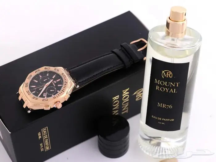 ساعة رجالية فخمة مع عطر 0