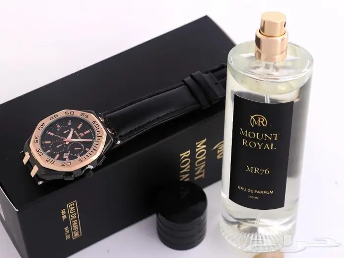 ساعة رجالية فخمة مع عطر 2