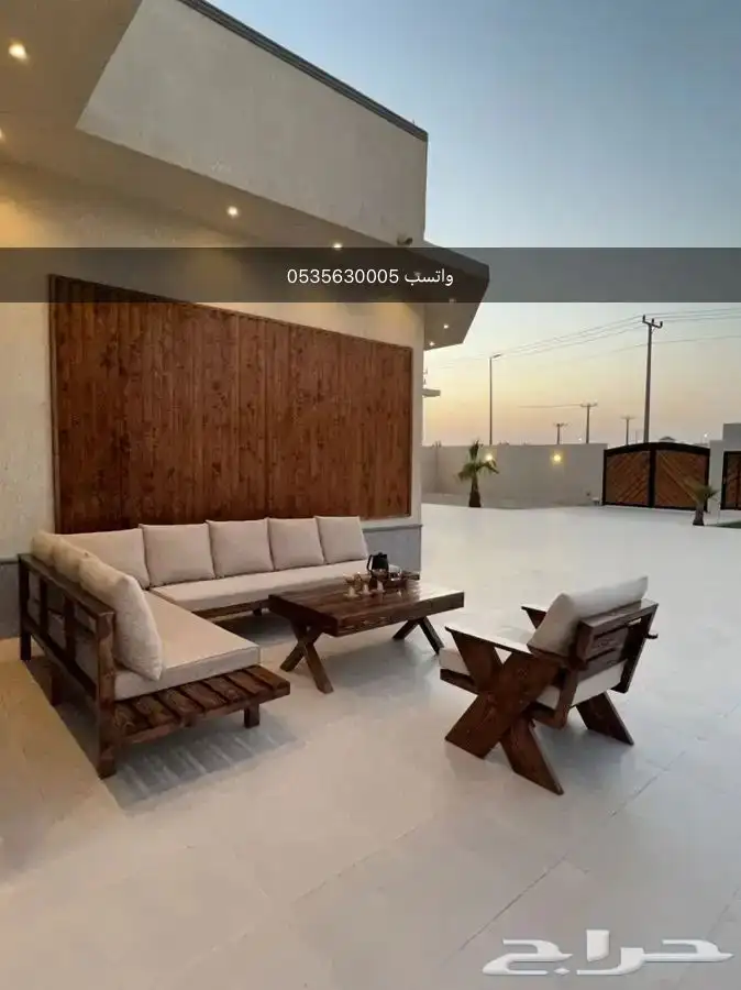 جلسه خارجية خشب معزول اكريلك ضد الشمس والمطر 32