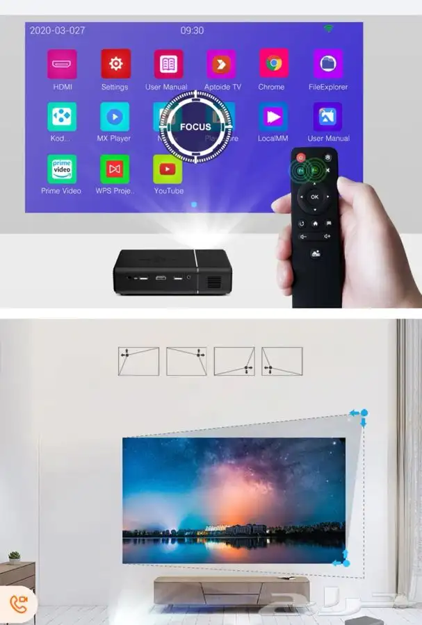 برجكتر اندرويد عدسة دي ال بي 4k 5