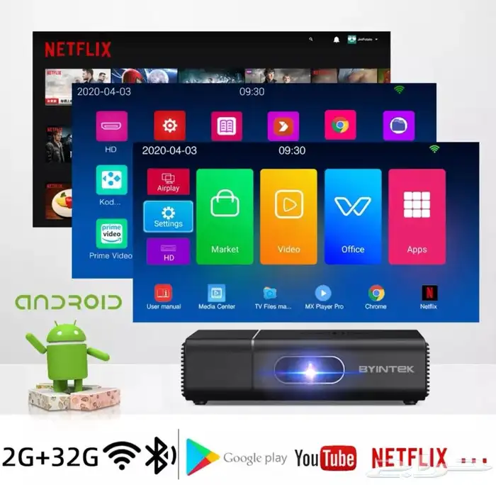 برجكتر اندرويد عدسة دي ال بي 4k 3