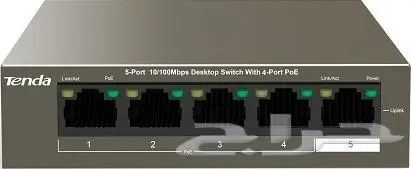 سويتش 5 منافذ من تيندا TEF1105P-4- PoE 3