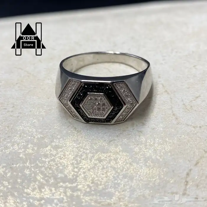 خواتم فضه ( Silver ) عيار 925 رجالي زركون درجة اولى 16