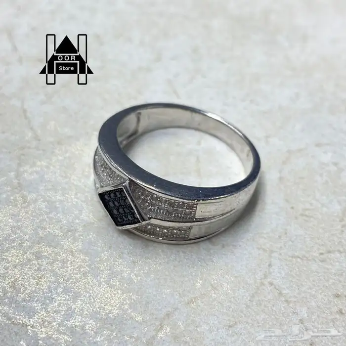 خواتم فضه ( Silver ) عيار 925 رجالي زركون درجة اولى 22