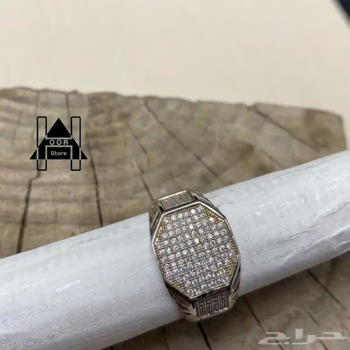 خواتم فضه ( Silver ) عيار 925 رجالي زركون درجة اولى 9