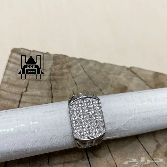 خواتم فضه ( Silver ) عيار 925 رجالي زركون درجة اولى 1