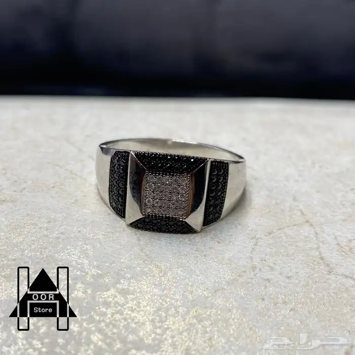 خواتم فضه ( Silver ) عيار 925 رجالي زركون درجة اولى 19