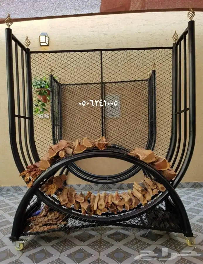 حامل اوسلة حطب مع شراع بمقاسات مختلفه   مدفئه حدايق وطاولات 0