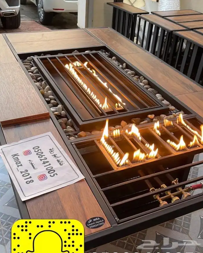 حامل اوسلة حطب مع شراع بمقاسات مختلفه   مدفئه حدايق وطاولات 34