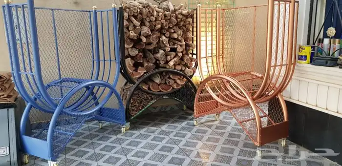 حامل اوسلة حطب مع شراع بمقاسات مختلفه   مدفئه حدايق وطاولات 1