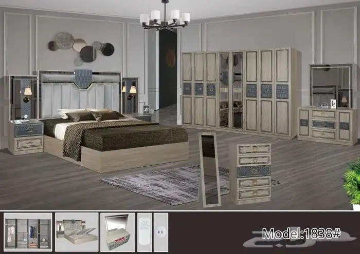 غرف نوم جديده بلكرتون مودرن مع مرتبه هديه 61