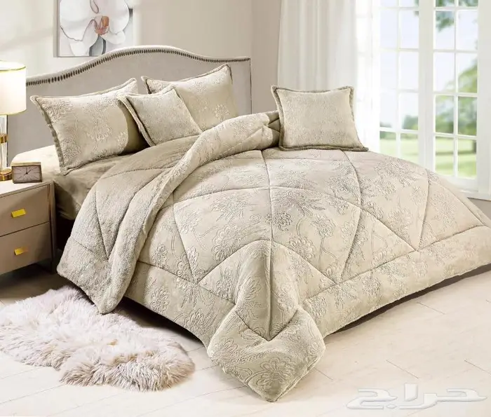 لحاف وجهين فرو على مخمل محفور 2