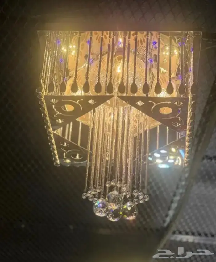 نجف ثريا لطش و كرستال ذهبي وفضي 0