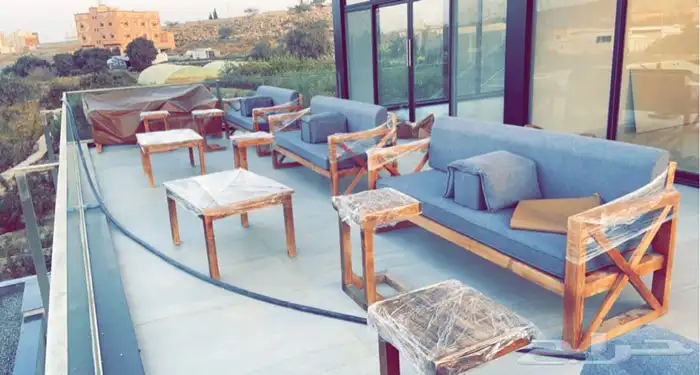 كراسي طقم كامل خشب   سويدي وحديد 0