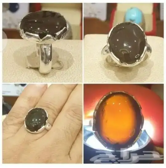 خواتم ملكيه عقيق يماني وتشكيله من الأحجار الكريمة فضه 925 6