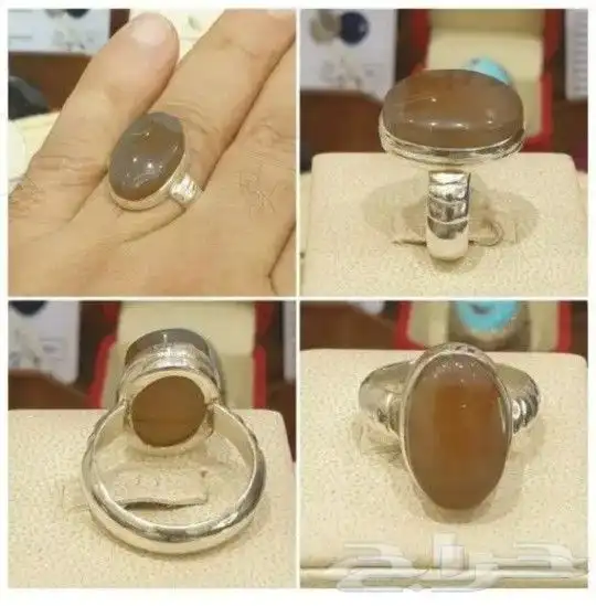 خواتم ملكيه عقيق يماني وتشكيله من الأحجار الكريمة فضه 925 12