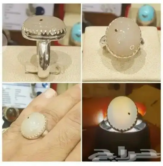 خواتم ملكيه عقيق يماني وتشكيله من الأحجار الكريمة فضه 925 11