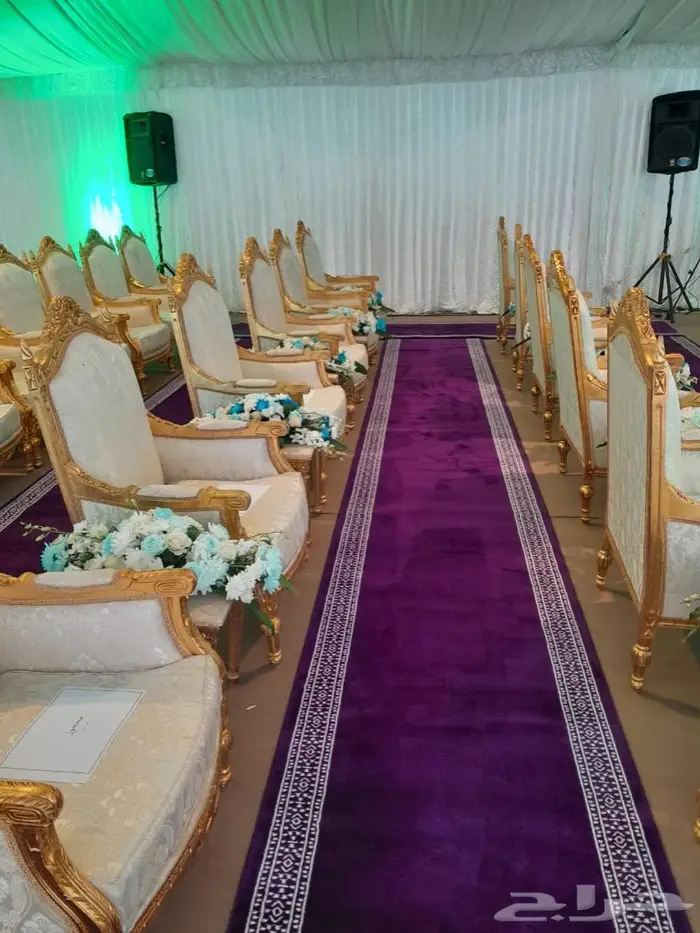 سجاد وكراسي ملكي وسجاد الخزامى البنفسجي للتأجير بجدة 0