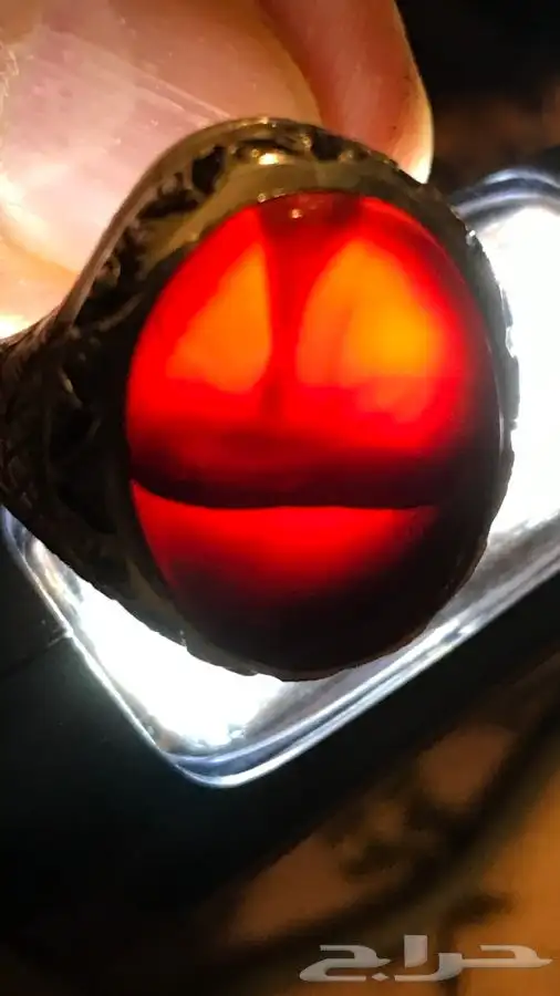 خاتم عقيق كبدي نادر 8