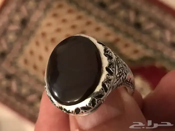 خاتم عقيق كبدي نادر 7