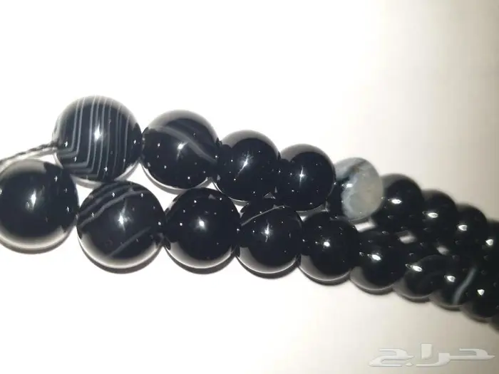 سبحة عقيق اسود فاخر 1