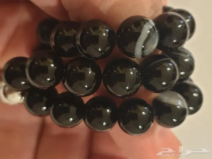 سبحة عقيق اسود فاخر 3