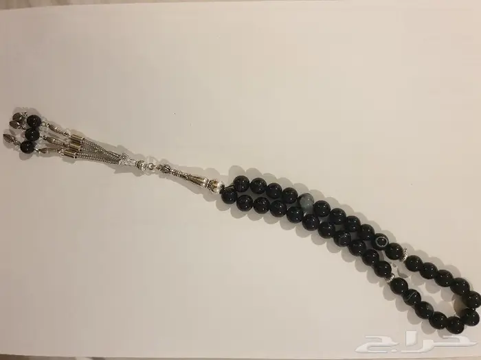 سبحة عقيق اسود فاخر 9