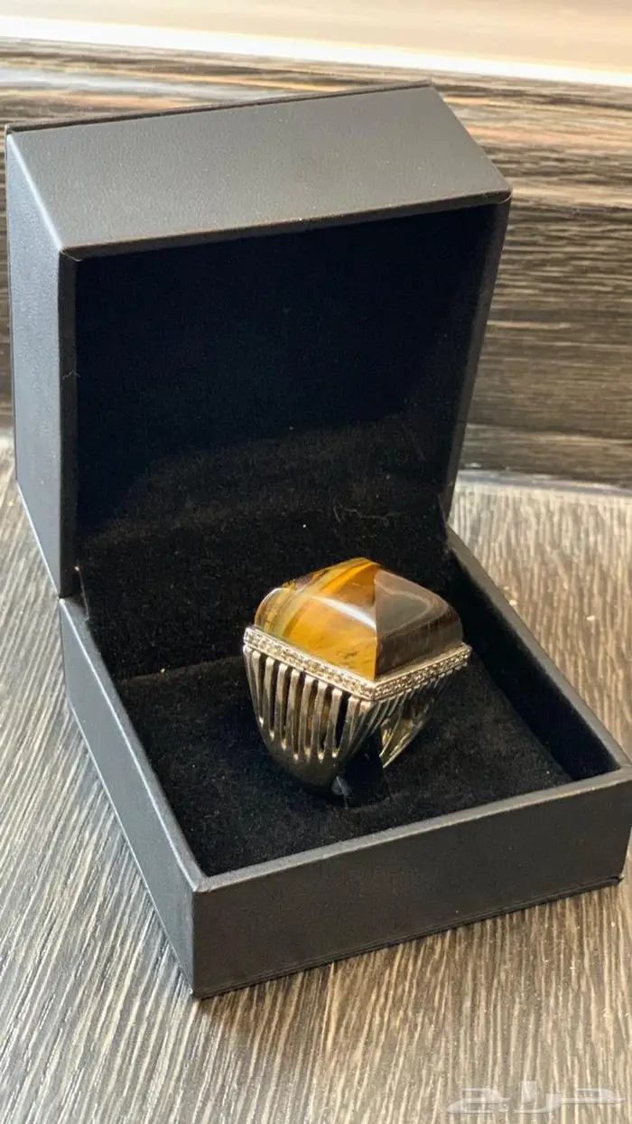 خاتم الماس فضه بحجر فاخر 1