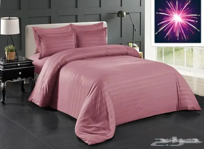 مفارش سرير فندقي مقلم 7 قطع ب250 ريال 4