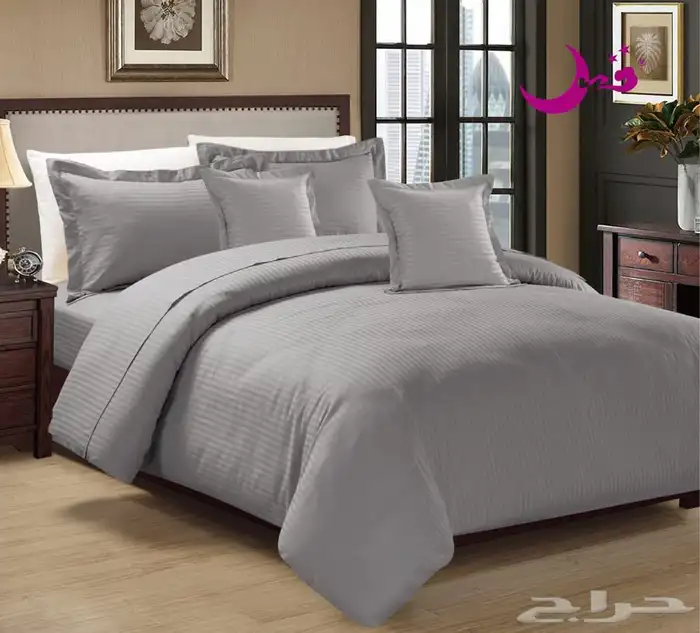 مفارش سرير فندقي مقلم 7 قطع ب250 ريال 9