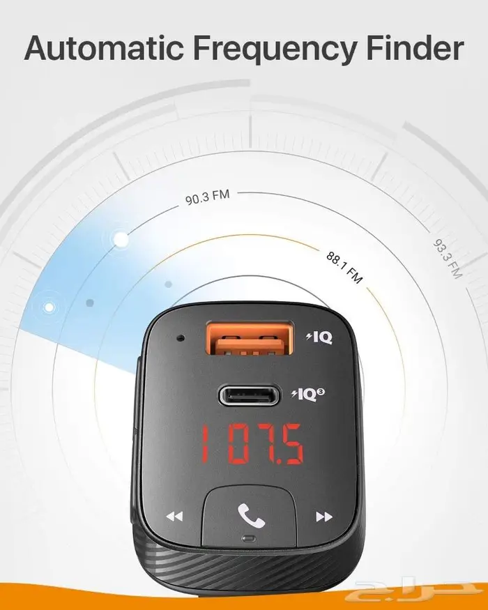 Rova Anker T2   شاحن سيارة ذكي PD   IQ مع بلوتوث وميكروفون 5