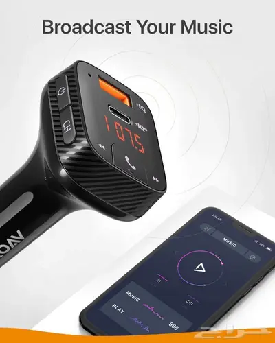 Rova Anker T2   شاحن سيارة ذكي PD   IQ مع بلوتوث وميكروفون 6