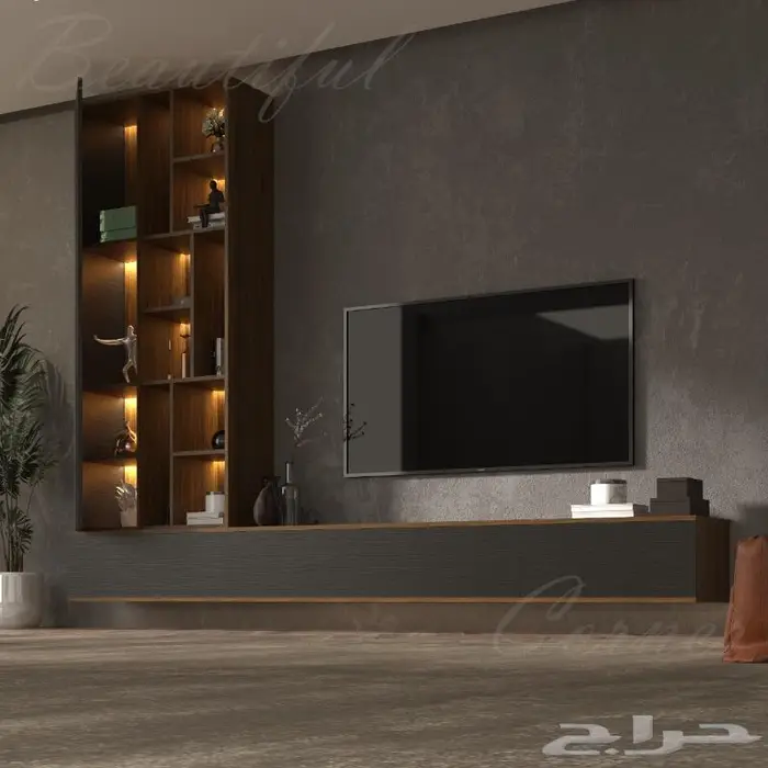 طاولة وديكور شاشه بعدة ألوان بالكرتون جديد وشحن مجاني 27