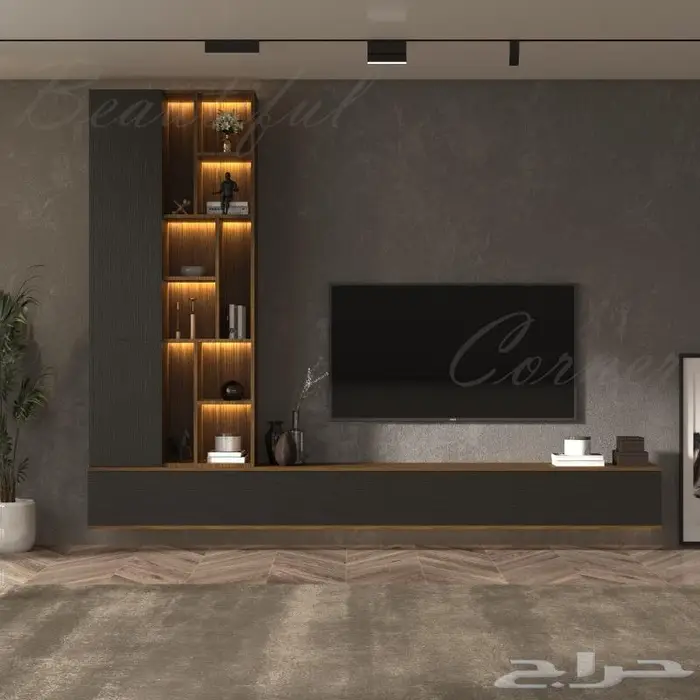 طاولة وديكور شاشه بعدة ألوان بالكرتون جديد وشحن مجاني 17