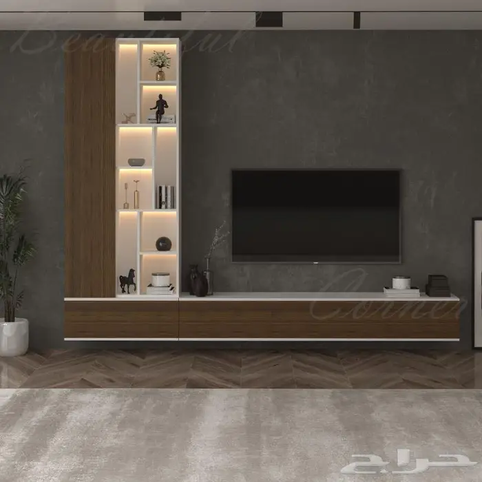 طاولة وديكور شاشه بعدة ألوان بالكرتون جديد وشحن مجاني 6