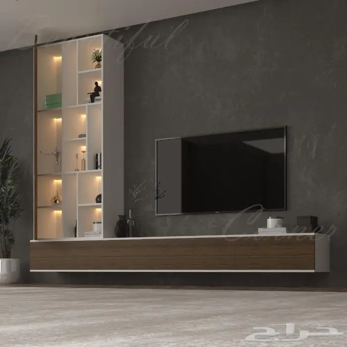 طاولة وديكور شاشه بعدة ألوان بالكرتون جديد وشحن مجاني 19