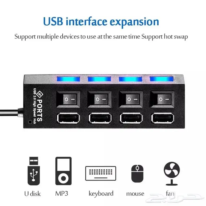 اداة USB لزيادة المنافذ 3