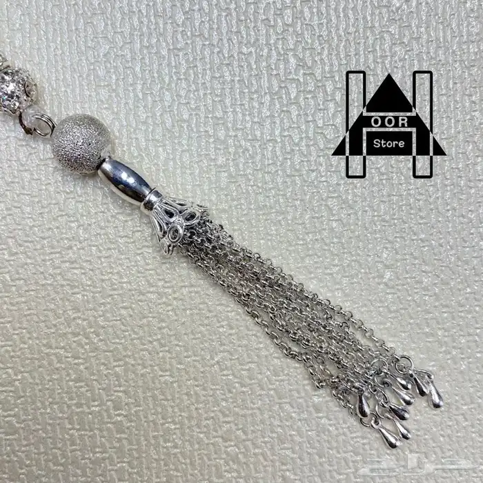 سبحة فخمة فضية مرصعة بفصوص زركون 2