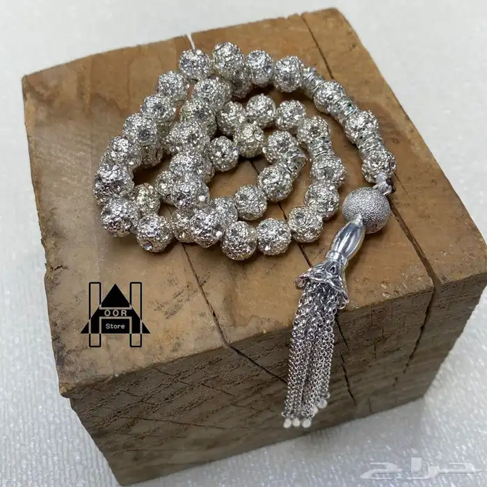 سبحة فخمة فضية مرصعة بفصوص زركون 3