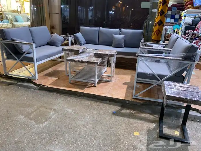 جلسات خارجية حدائق جاهزة تفصيل خشب حديد مركاز 14