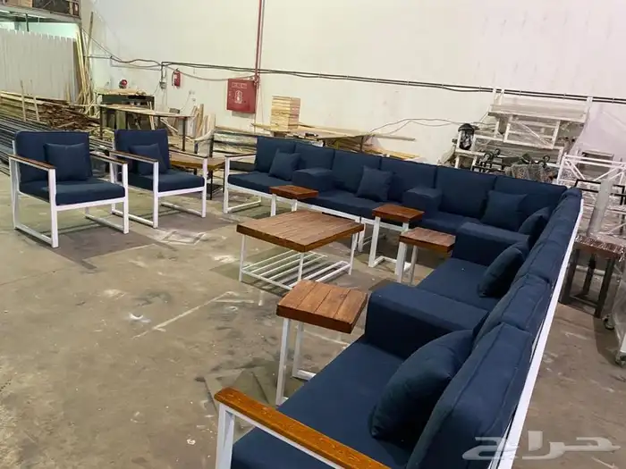 جلسات خارجية حدائق جاهزة تفصيل خشب حديد مركاز 9