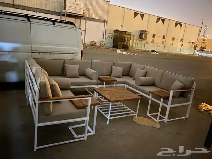 جلسات خارجية حدائق جاهزة تفصيل خشب حديد مركاز 13