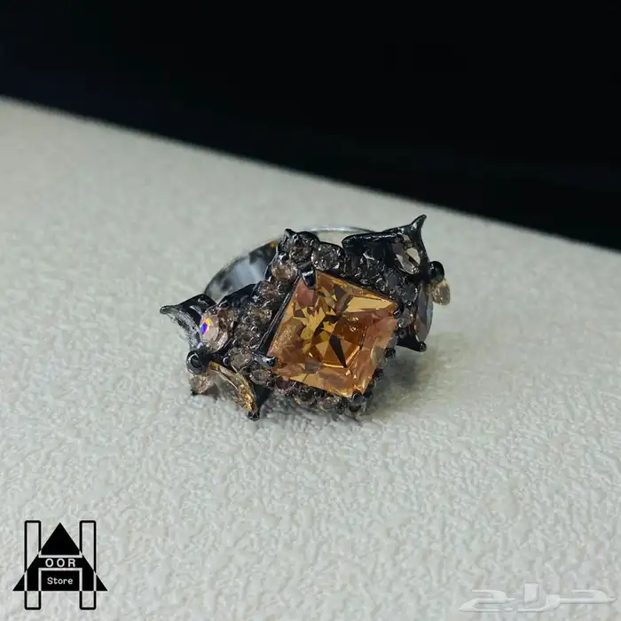 طقم فضة استرليني عيار 925 مرصع بأحجار (الراين البني) 7