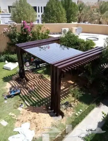  مضلات جلسات حدائق  مضلات خشبي  مضلات حديد  سواتر 4