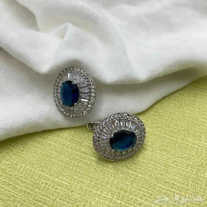 طقم الياقوت الازرق فضة إسترليني عيار 925 3