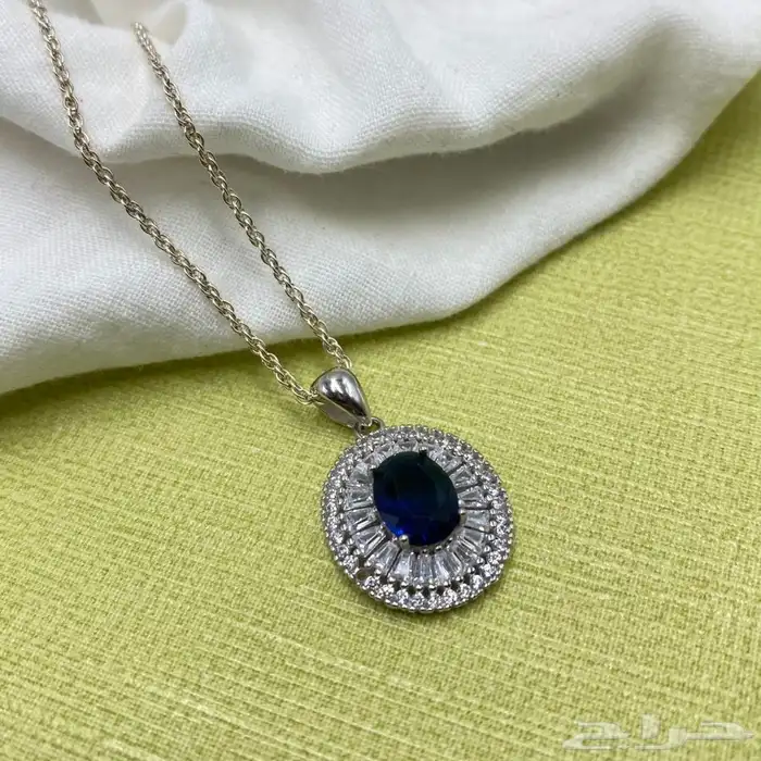 طقم الياقوت الازرق فضة إسترليني عيار 925 2