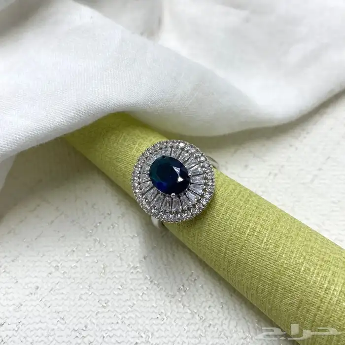 طقم الياقوت الازرق فضة إسترليني عيار 925 4