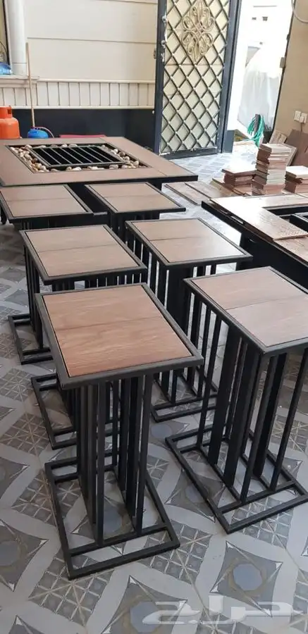 منقد او منقل طاولة تدفئه سيراميك وبرسلان غاز وحطب 34